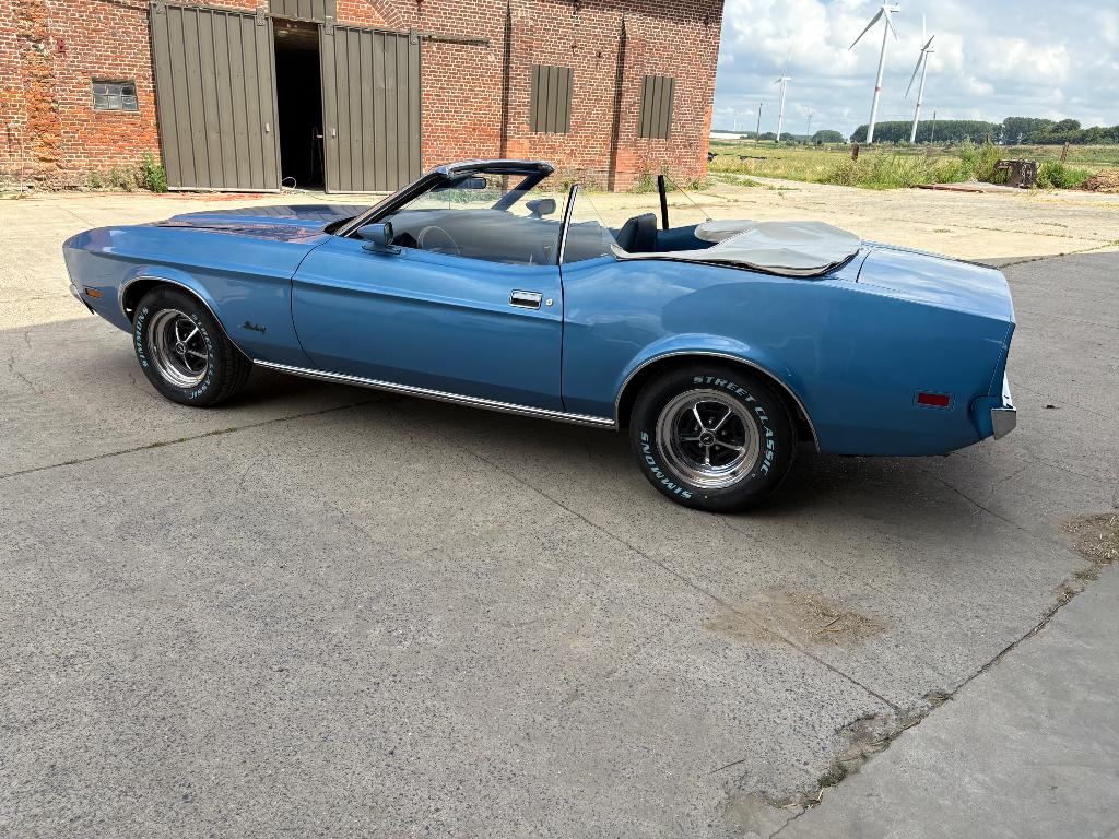À vendre Ford mustang 73, Auto's, Ford, Particulier, Mustang, Benzine, Cabriolet, 2 deurs, Automaat, Blauw, Blauw, Leder, Achterwielaandrijving