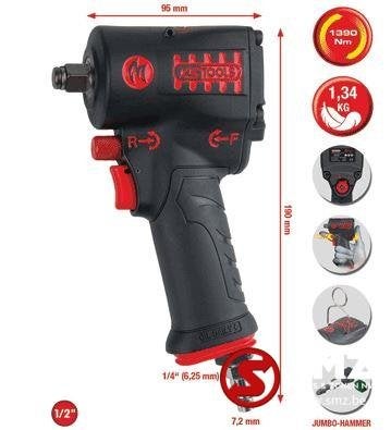 Slagmoersleutel high performance 1/2" 1390N 1.3kg, Nieuw