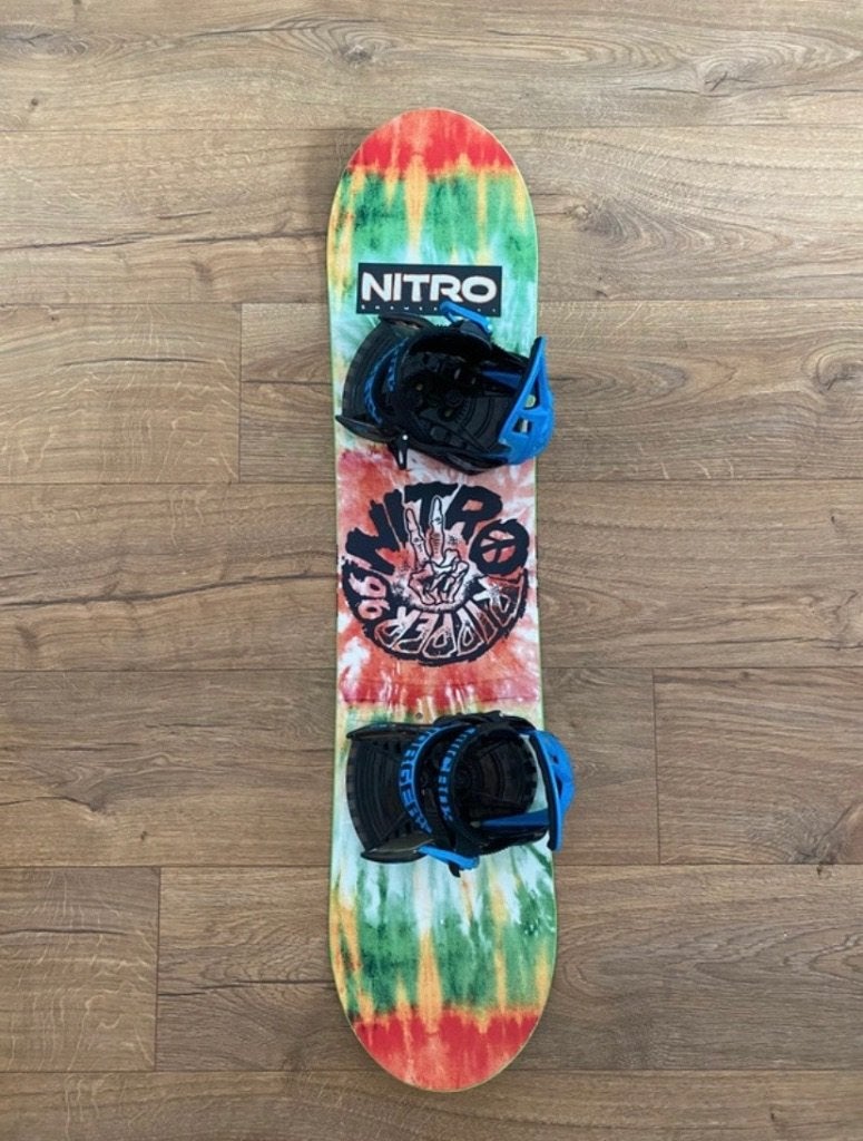 Planche à neige Nitro Ripper pour enfants 93cm, Sports & Fitness, Snowboard, Enlèvement, Utilisé, Fixations