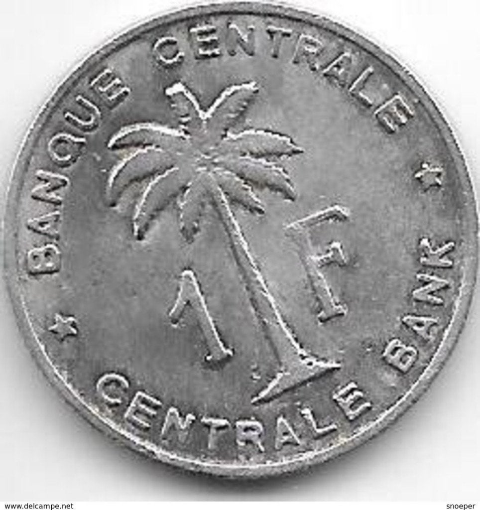 belgian congo ruanda-urundi 1 franc 1959 km 4 xf+ cat val 6$, Verzenden, Overige landen, Losse munt