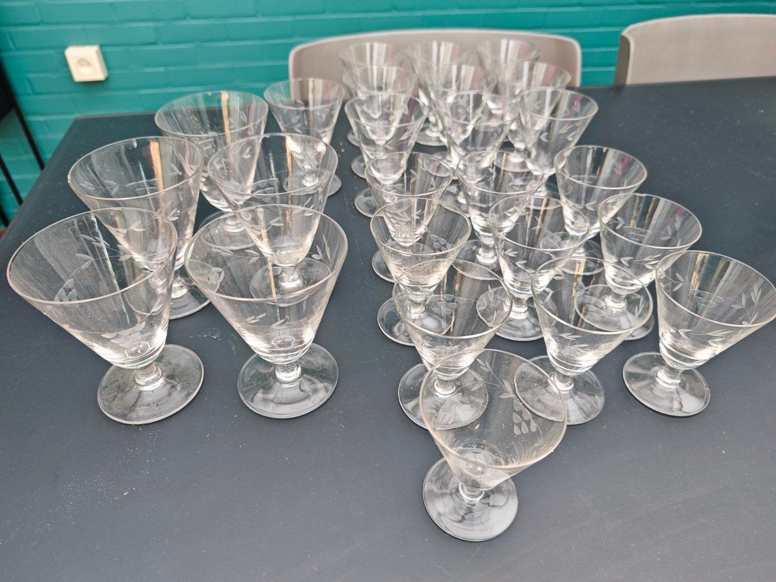 Set Antieke wijnglazen, Ophalen