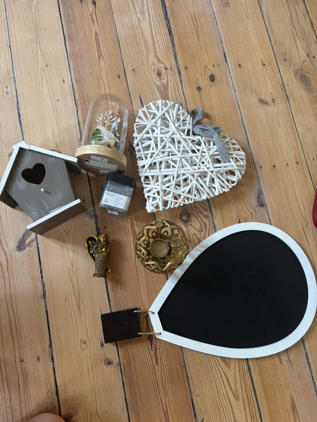 Lot décoration maison bois cœur ardoise photophore déco, Huis en Inrichting, Ophalen, Zo goed als nieuw
