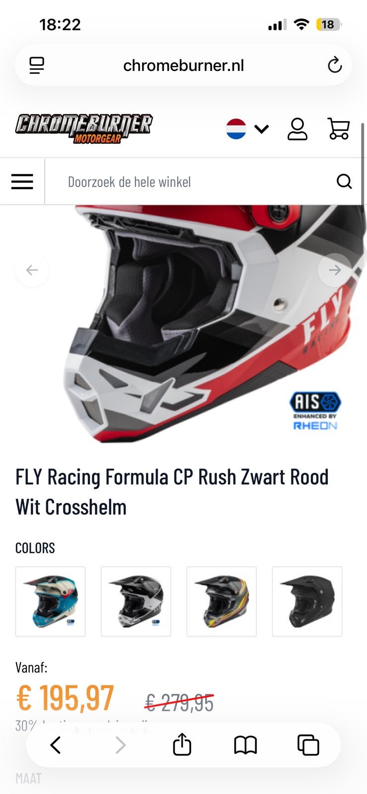 Motorhelm/crosshelm Fly racing formula CP, Motoren, Ophalen of Verzenden, XS