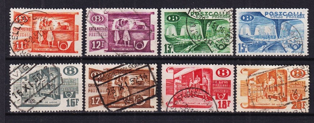 Belgique Timbres chemins de fer 1950-52 TR322-329 oblitéré, Envoi, Affranchi, Oblitéré