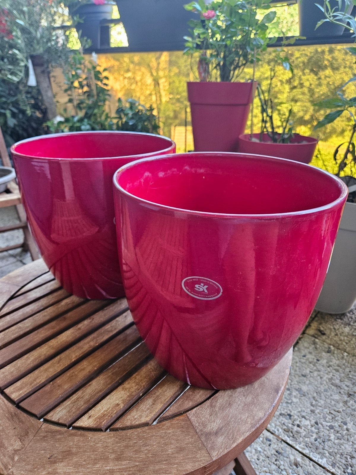 2 pots émaillées 24cm Bordeaux, Enlèvement, Pierre