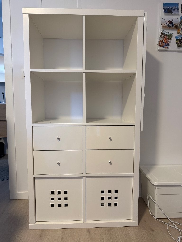 Kallax-kast 8 vakken met 2x2 lades en 2 boxen, Huis en Inrichting, Ophalen, 100 tot 150 cm, 50 tot 100 cm, Zo goed als nieuw