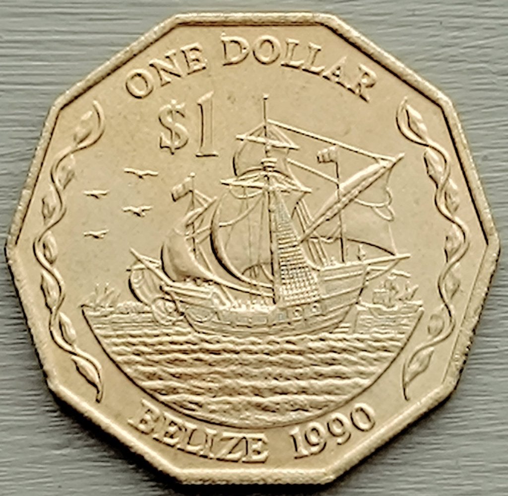munt Belize 1 dollar 1990, Postzegels en Munten, Munten | Oceanië, Ophalen of Verzenden