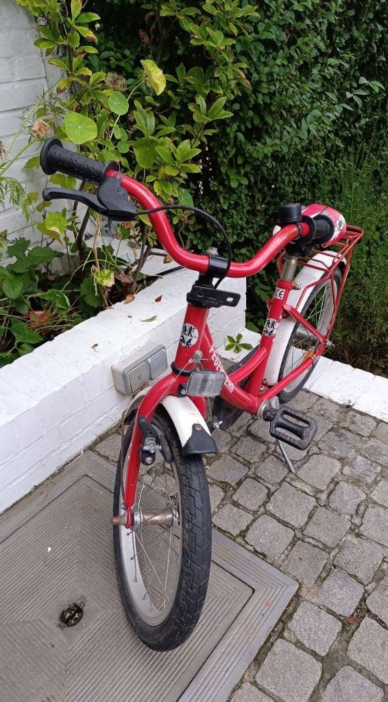 Kinderfiets Brandweer 16 inch, Fietsen en Brommers, Ophalen, Gebruikt, Terugtraprem
