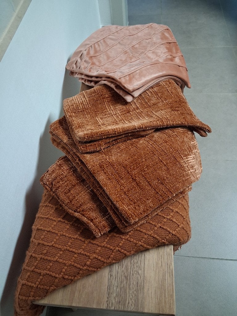 Kussenovertrek en plaid, Maison & Meubles, Accessoires pour la Maison | Plaids & Couvertures, Enlèvement, Plaid