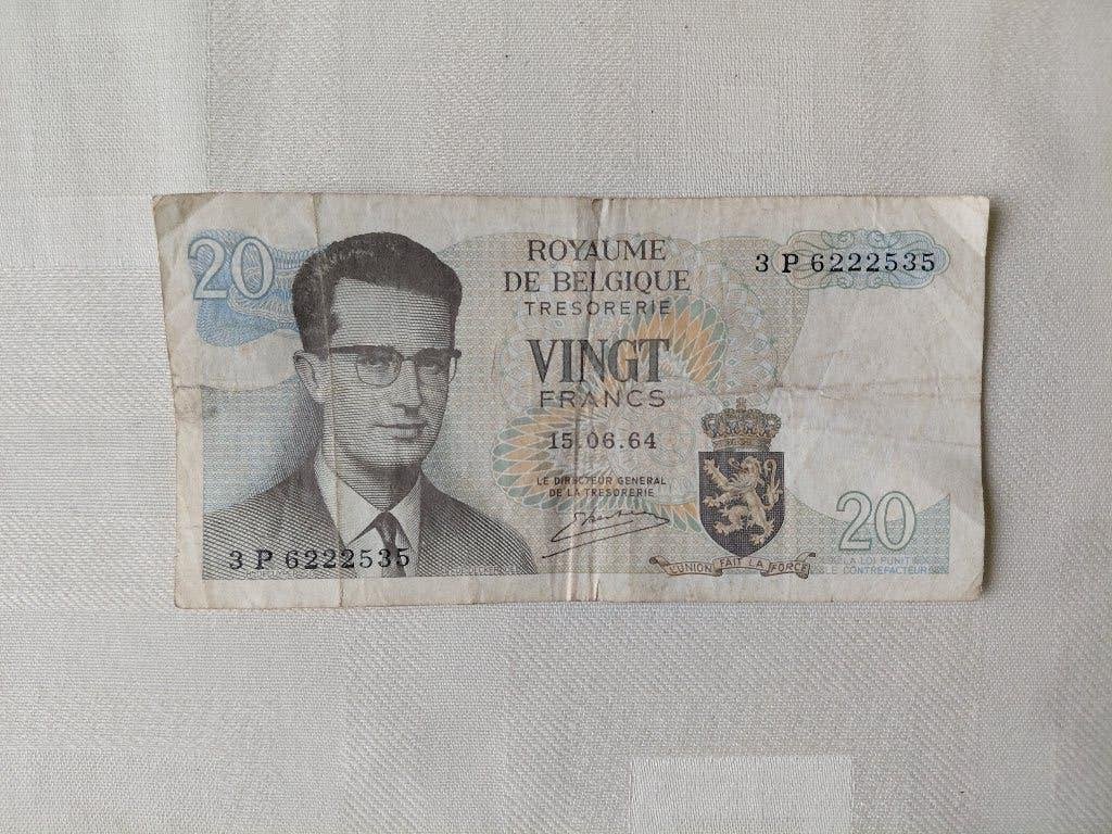 Belgisch bankbiljet 20 Bfr., Postzegels en Munten, Ophalen of Verzenden, Los biljet