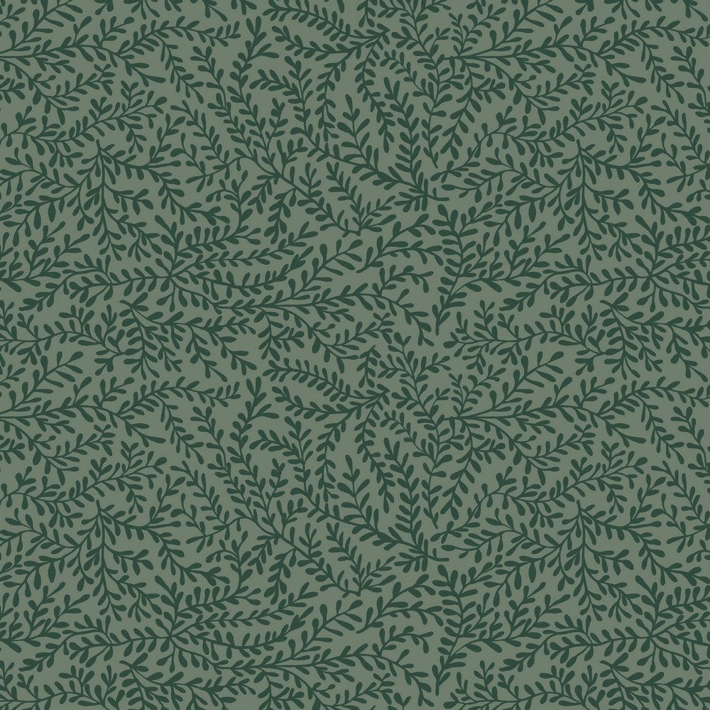 COUPON : jersey stof leaves forest green (2,50m), Neuf, Coton, Vert, 120 cm ou plus