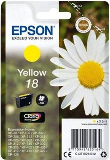 Lot 2 Cartouches Epson 18 jaune Margueritte, Informatique & Logiciels, Enlèvement ou Envoi, Neuf, Cartridge, Epson