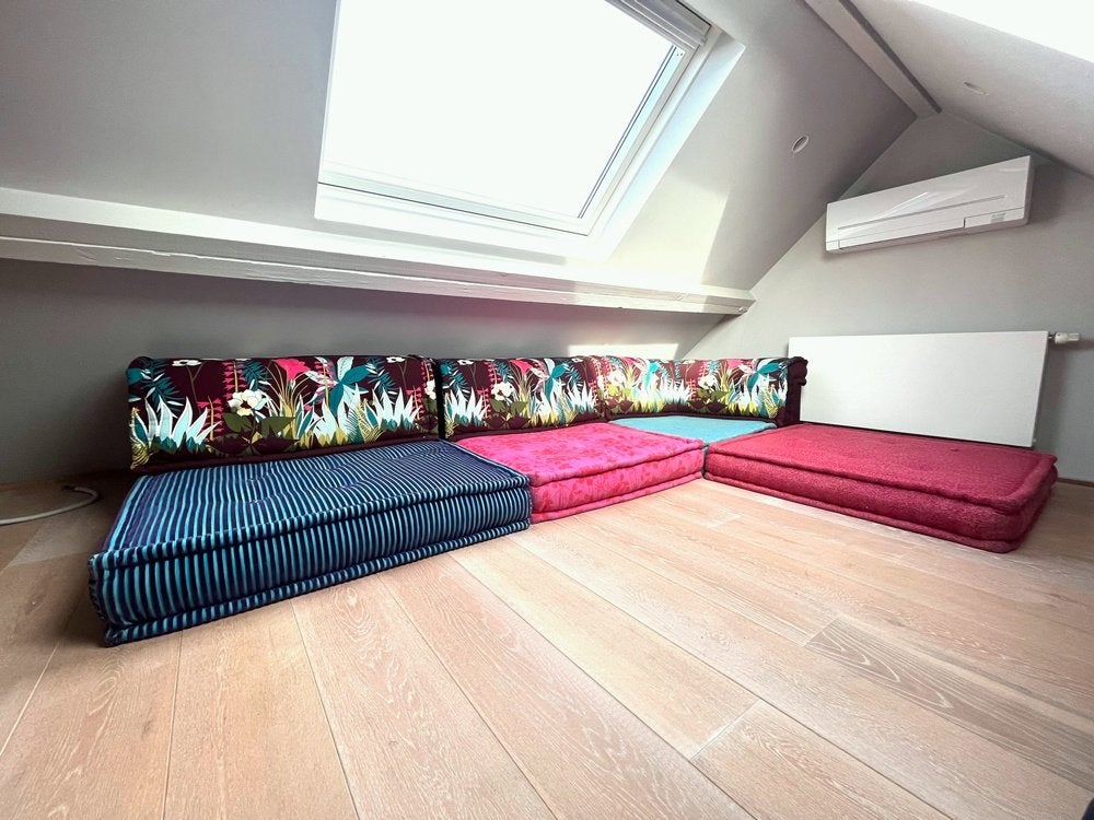RARE CANAPE MODULABLE MAH JONG ORIGINAL ROCHE BOBOIS DESIGN, Quatre personnes ou plus, Utilisé, Tissus, 150 cm ou plus
