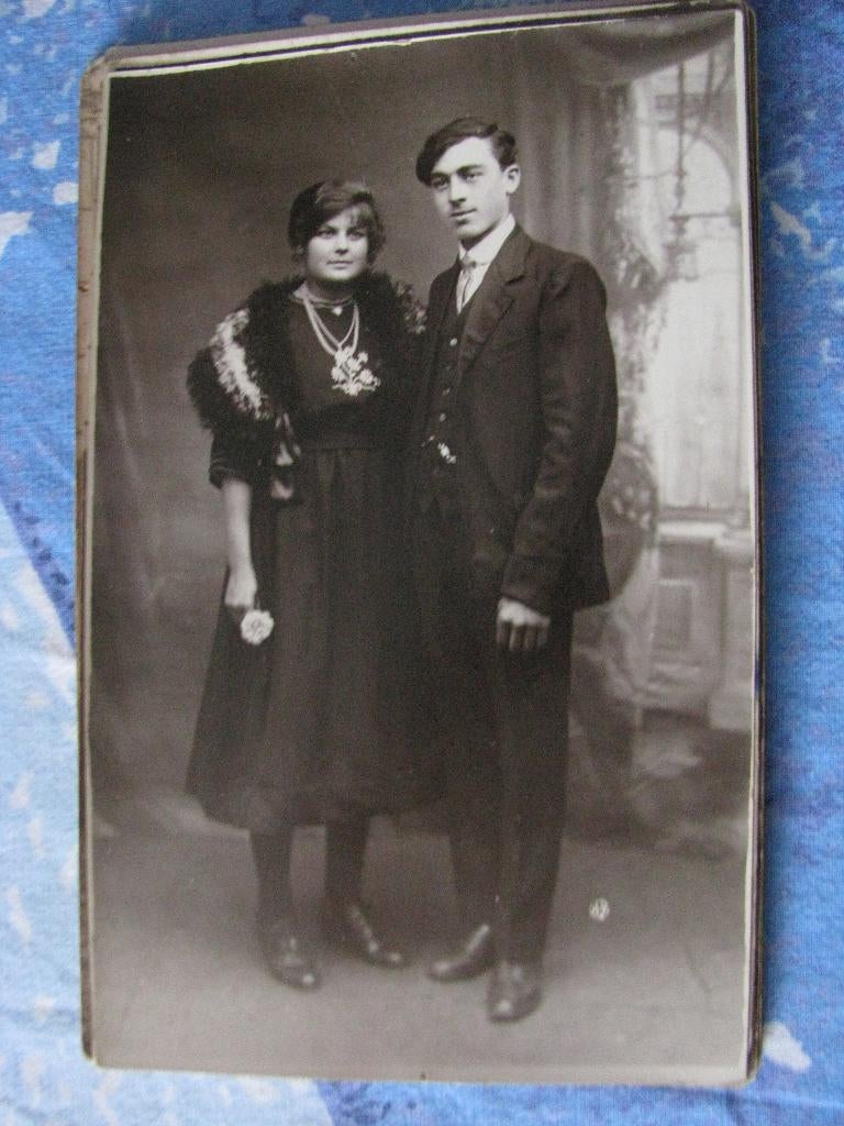 Vintage bruidspaar bruiloft huwelijk foto 4, Ophalen of Verzenden, 1940 tot 1960, Zo goed als nieuw, Foto