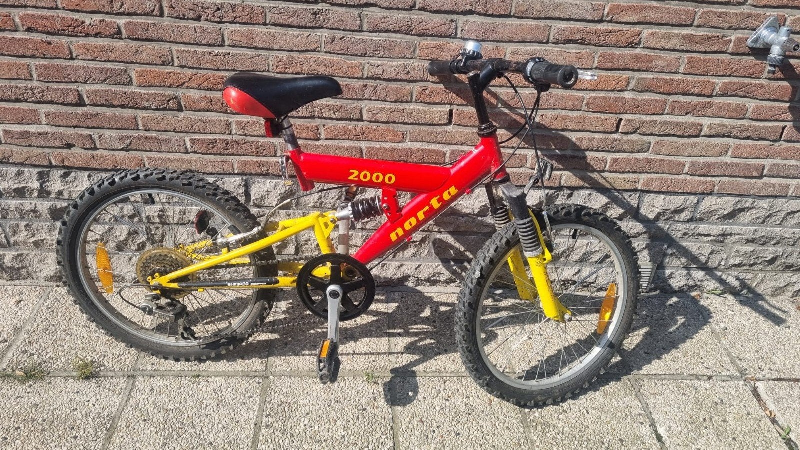 Jongensfiets 20 inch – 6 versnellingen, Fietsen en Brommers, Ophalen, Gebruikt, Velgrem, Versnellingen