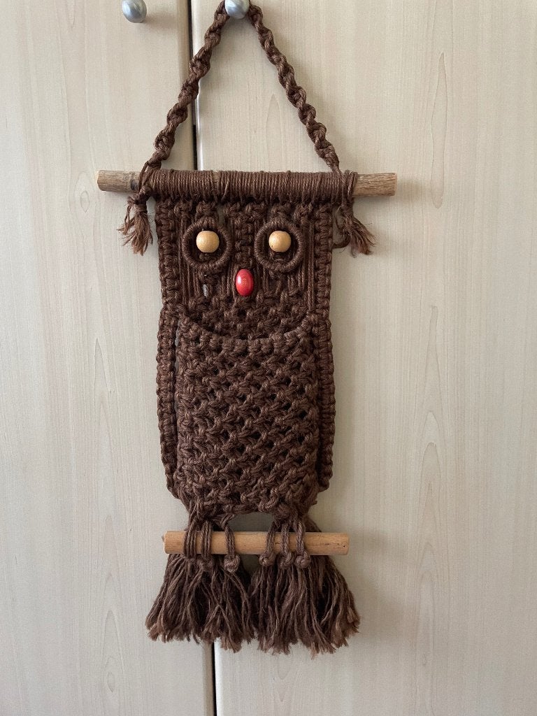 Hibou en macramé, Campagnard, Objet de décoration, Enlèvement, Utilisé