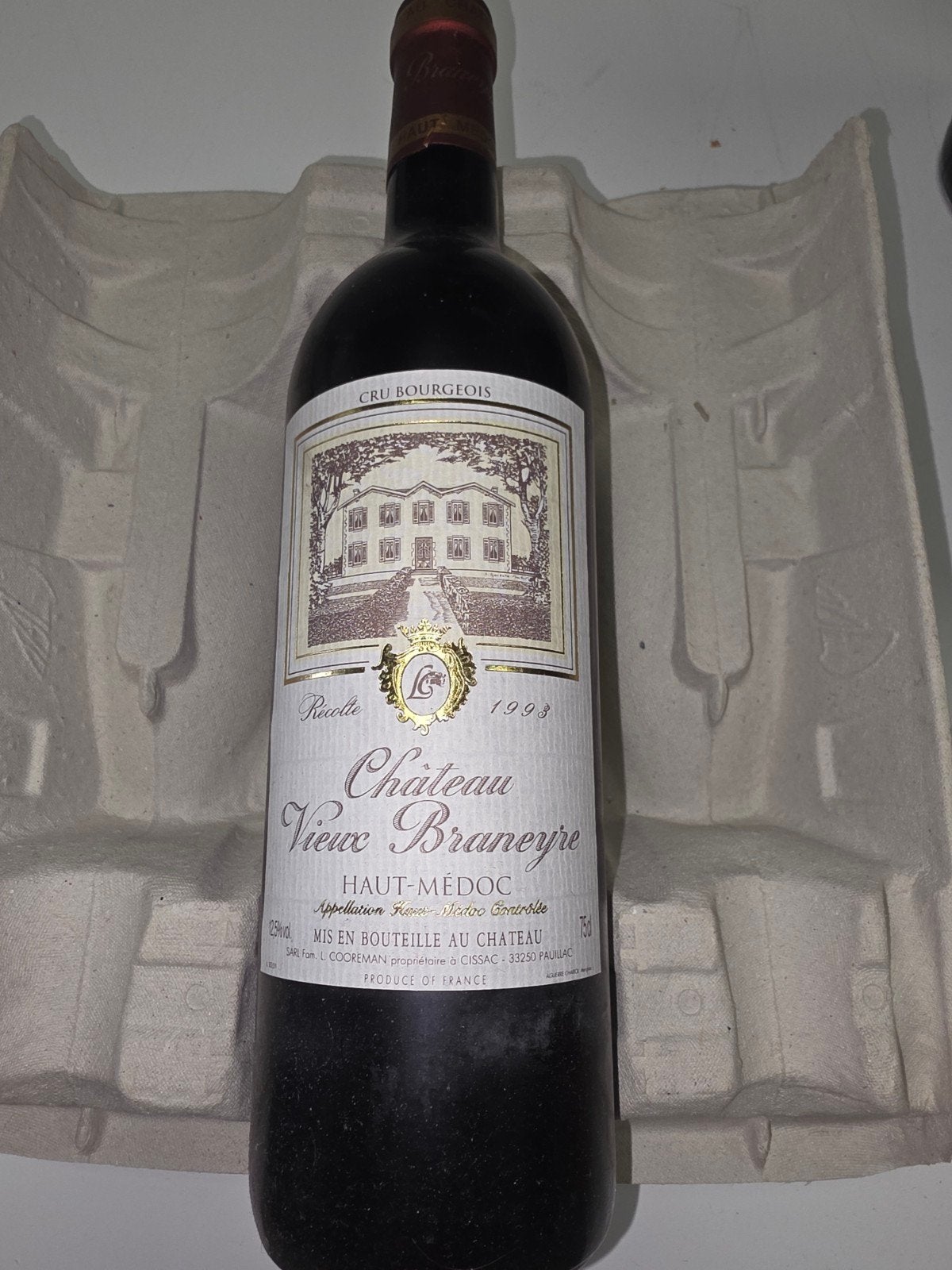 Château Vieux Braneyre 1993 – Haut-Médoc Cru Bourgeois, Enlèvement
