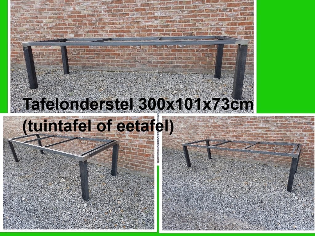 NIEUW stalen tafelonderstel 3 m lang - eettafel - bureau, Ophalen, Tafelpoot, 50 tot 100 cm, Metaal