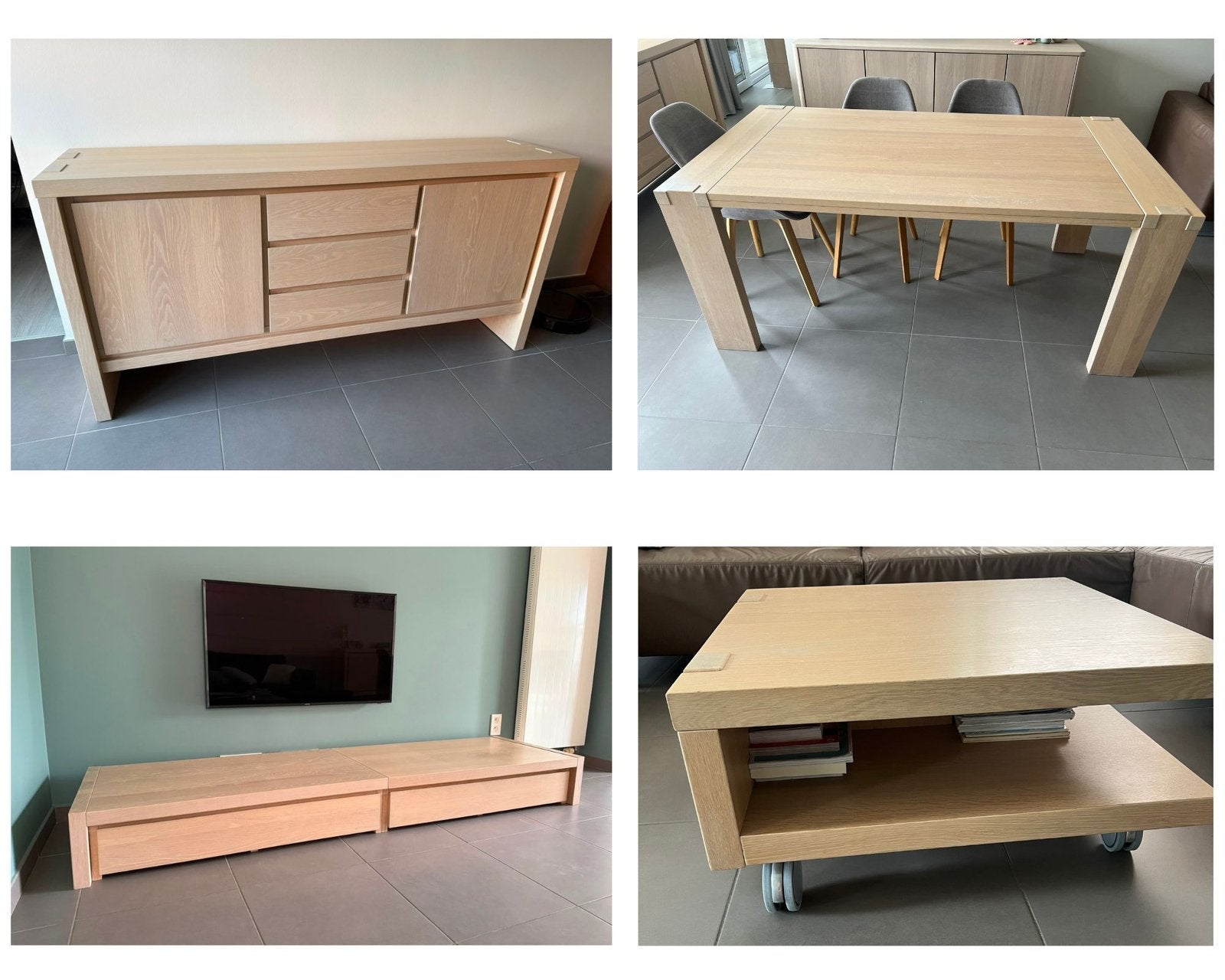 Complete meubelset: dressoir, tv-meubel,salontafel, eettafel, Huis en Inrichting, Ophalen