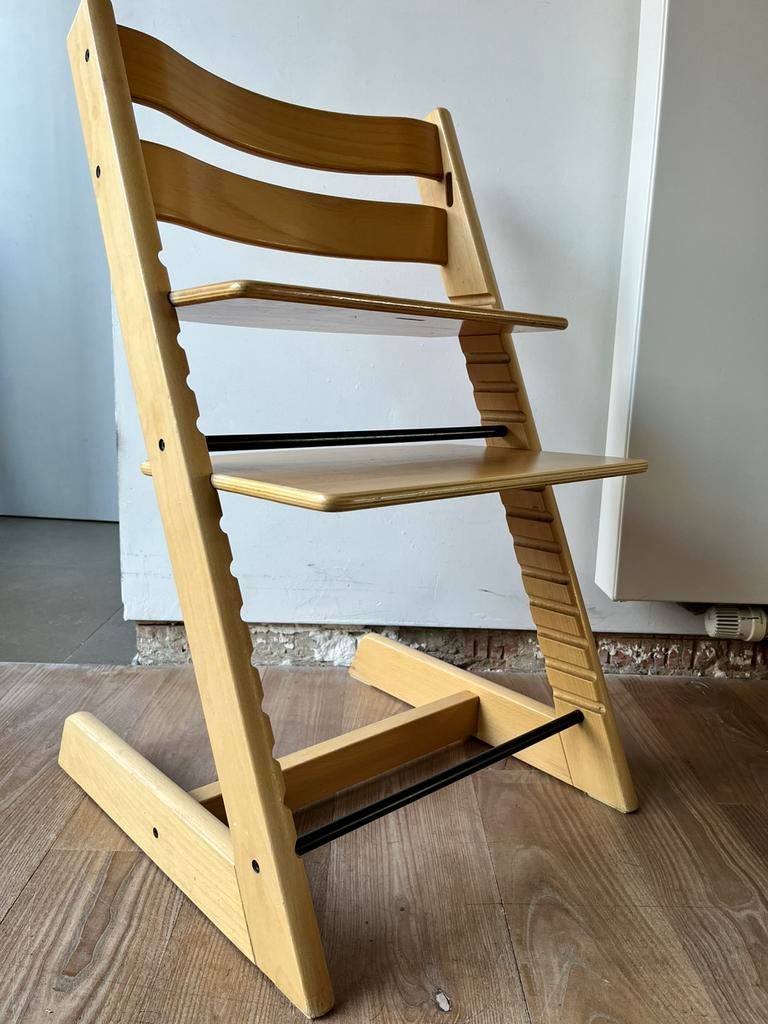 Stokke Tripp Trapp beuk naturel, Kinderen en Baby's, Kinderstoelen, Ophalen, Zo goed als nieuw, Meegroeistoel, Aanschuifbaar