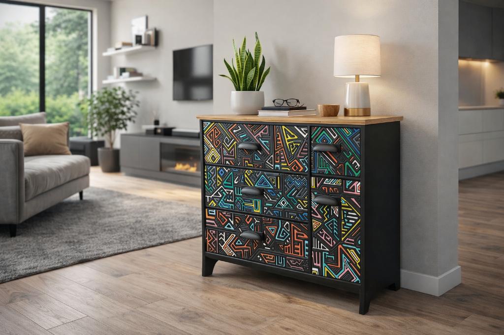 Artistiek designdressoir — uniek stuk stedelijke kunststijl, Antiek en Kunst, Kunst | Designobjecten, Ophalen