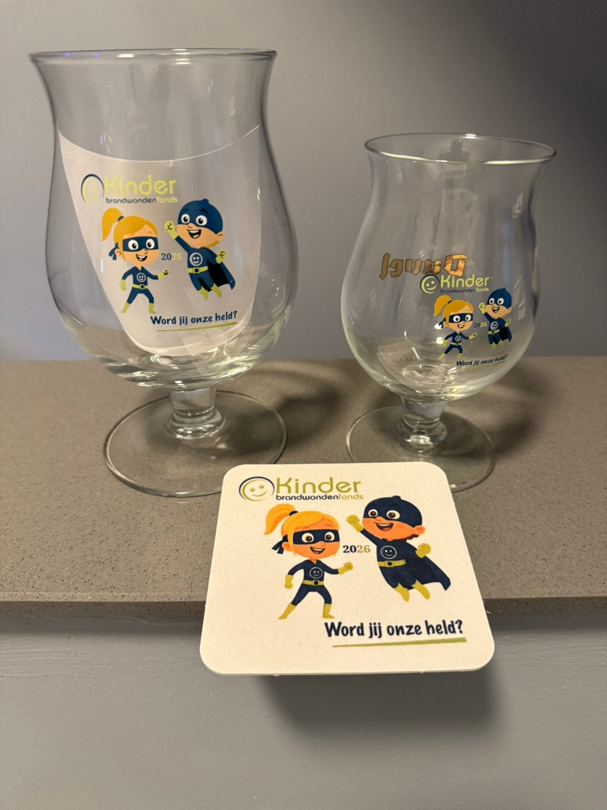 Duvelglas kinder brandwondenfonds, Verzamelen, Ophalen of Verzenden, Nieuw, Bierglas