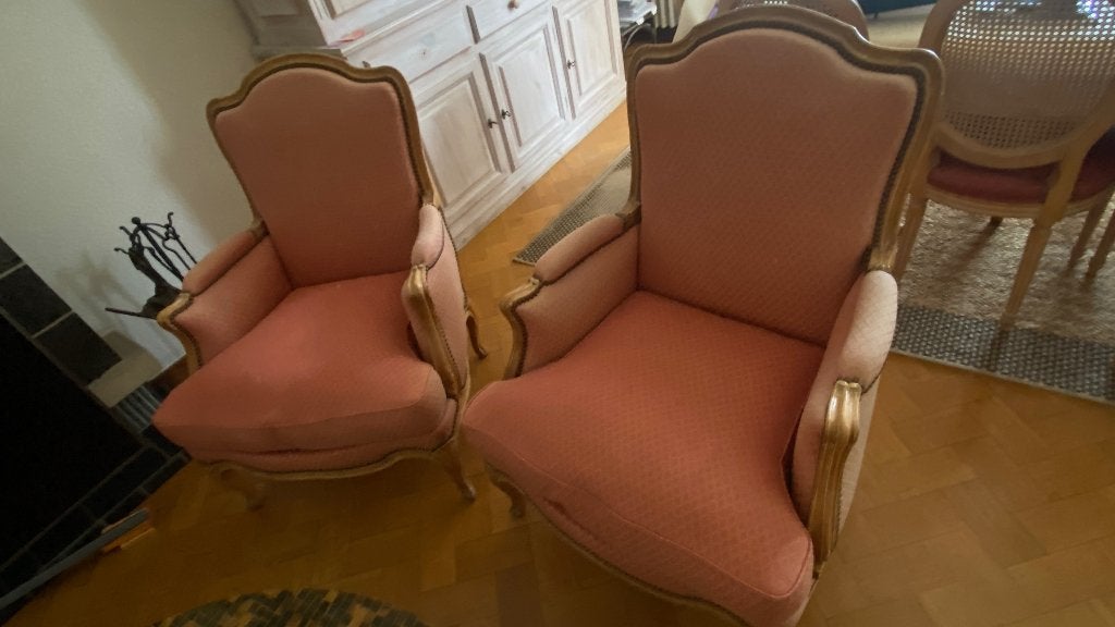 Deux fauteuils, Ancien, 100 à 125 cm, Bois, Enlèvement
