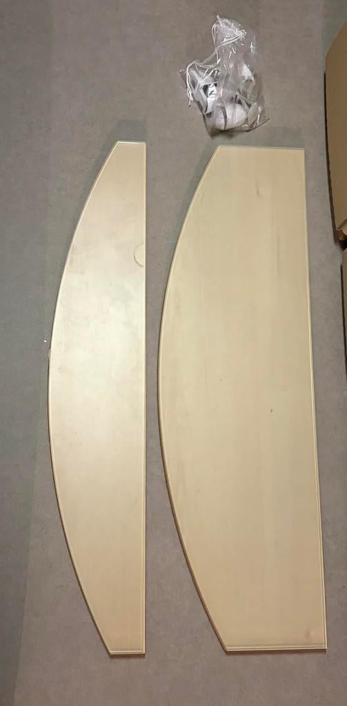 2 schappen met glas en hout, Enlèvement, Utilisé