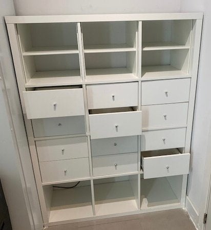 Kallax open kast IKEA met extra schuiven en lagen: 170 €, Ophalen, Zo goed als nieuw