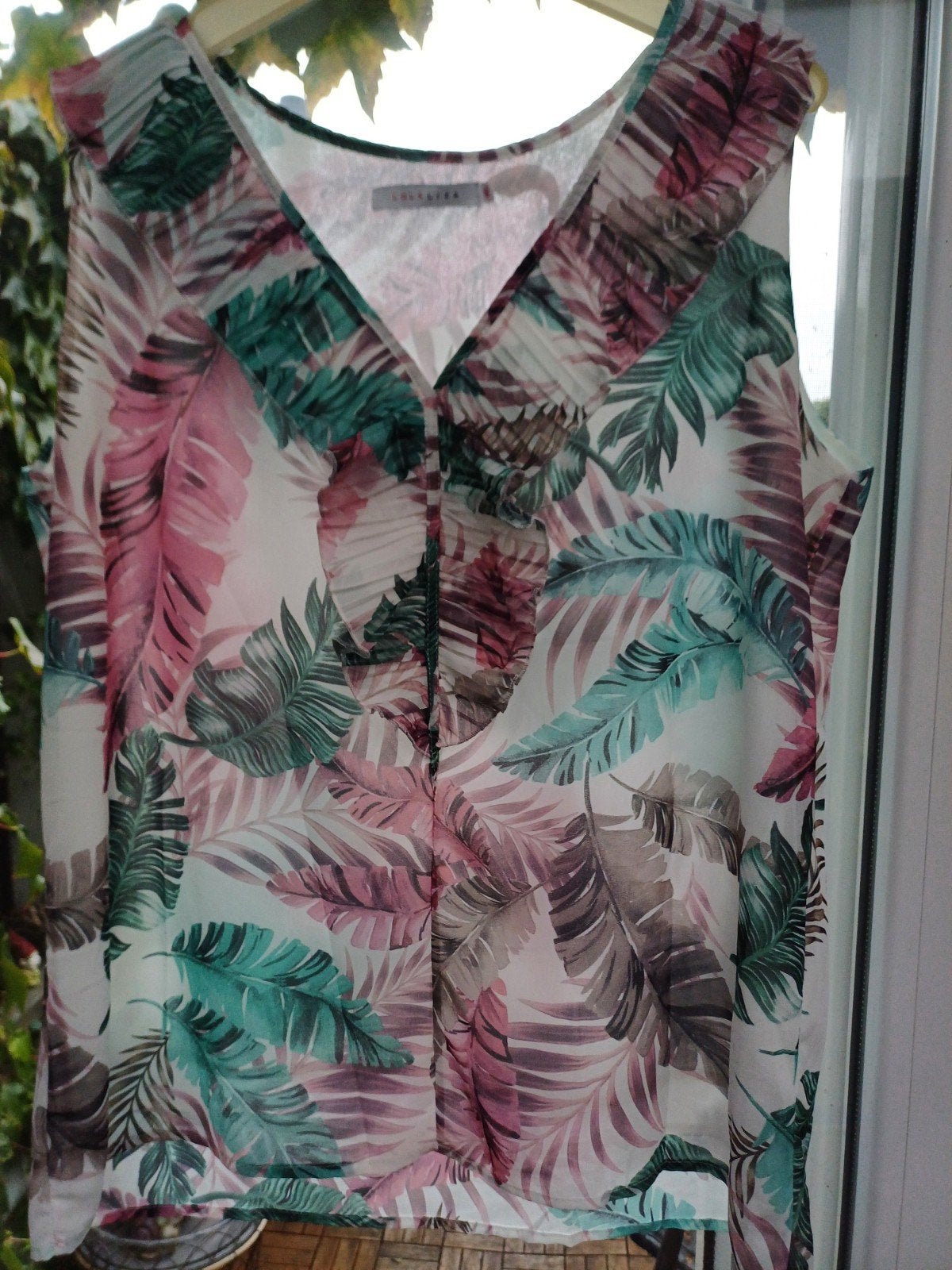 Lola&liza bloesje wit/ print planten Mt 46, Lola & Liza, Wit, Maat 46/48 (XL) of groter, Ophalen of Verzenden