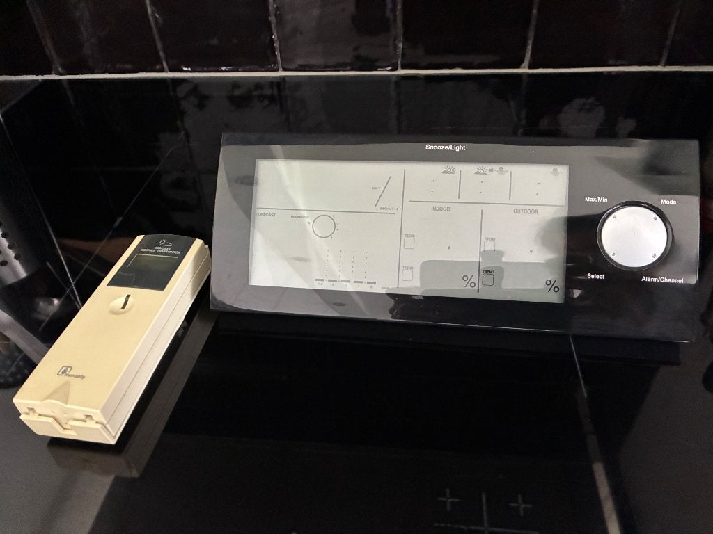 Weerstation met buitenvoeler, TV, Hi-fi & Vidéo, Stations météorologiques & Baromètres, Enlèvement, Utilisé, Station météo