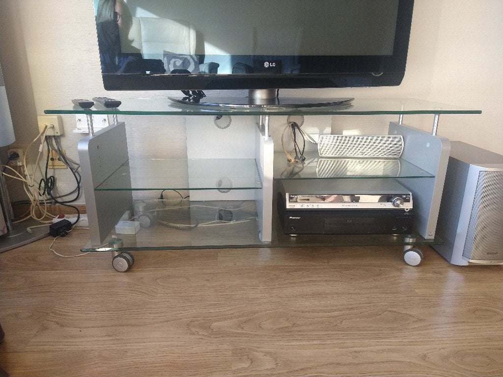TV meubel glas, Ophalen, Gebruikt, Glas, Modern