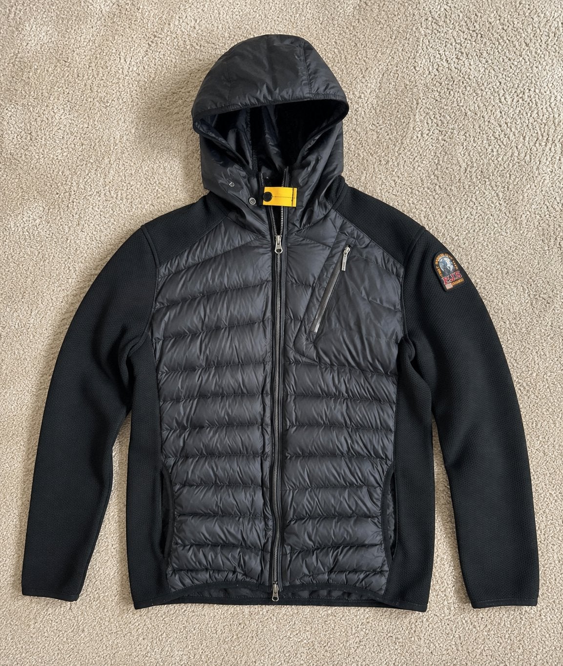 Parajumpers PJS Warm Up noire M veste doudoune capuche homme, Envoi, Comme neuf, Taille 48/50 (M), Noir