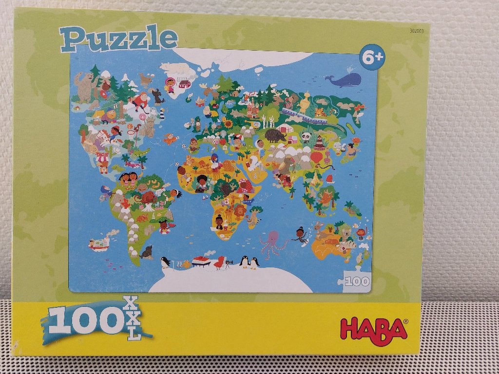 Haba Puzzle Wereldkaart 100XXL 6+, Enfants & Bébés, Jouets | Puzzles pour enfants, Comme neuf, Plus de 50 pièces, Enlèvement
