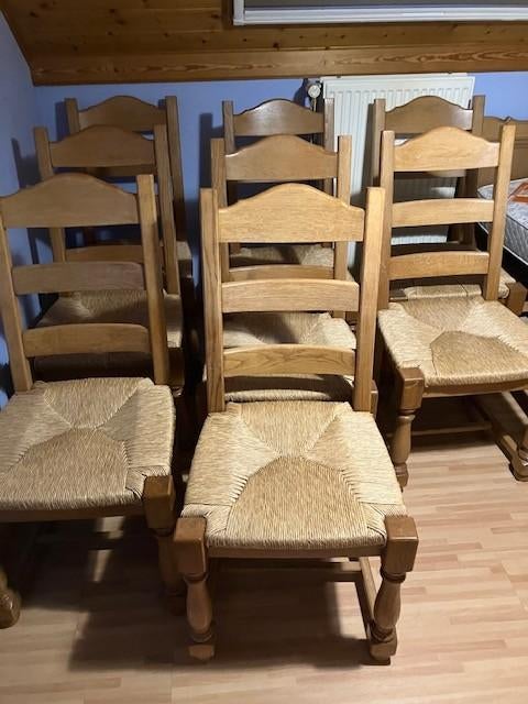 eiken stoelen, Huis en Inrichting, Ophalen, Gebruikt, Bruin, Vijf, Zes of meer stoelen