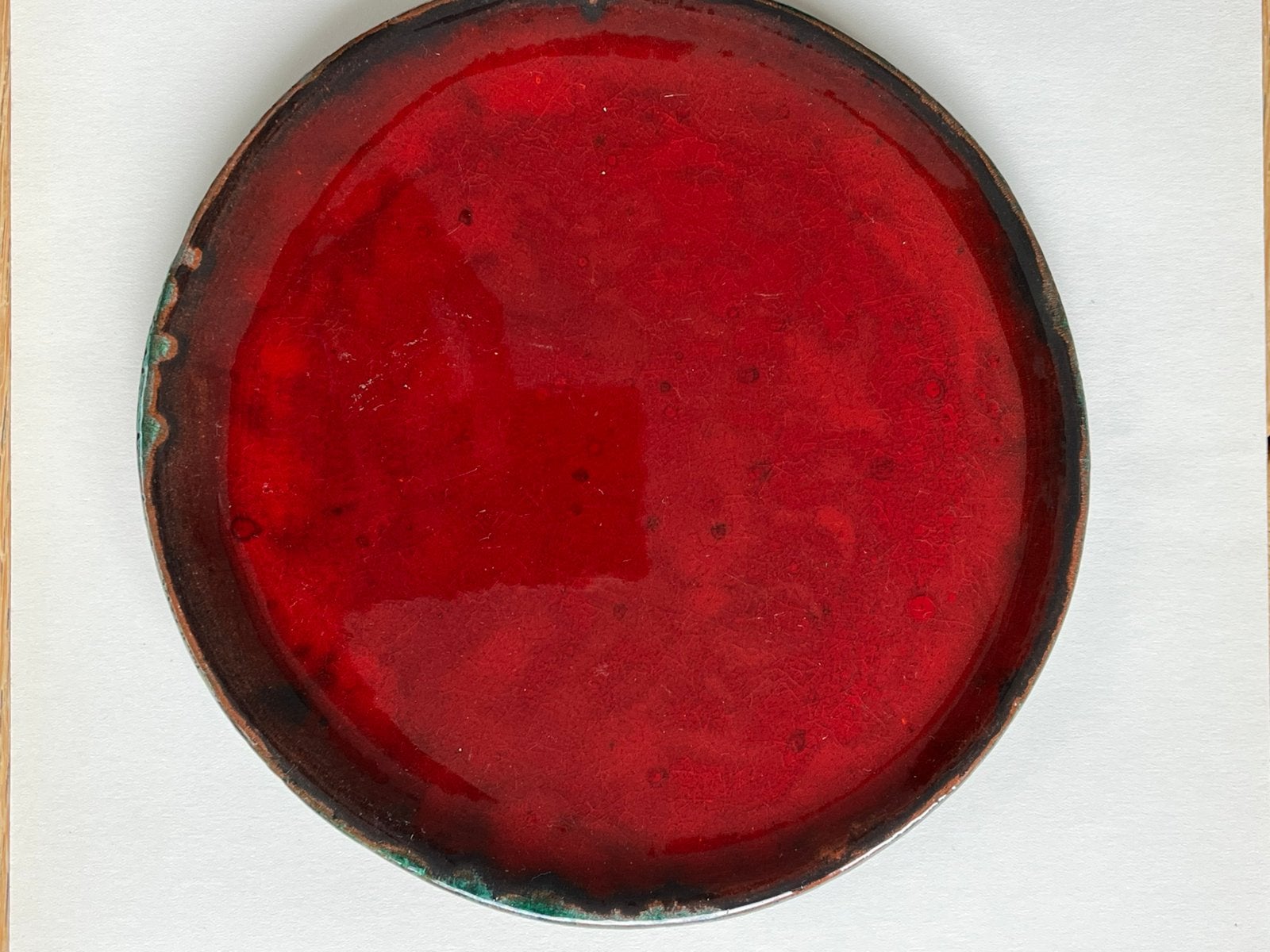Mid Century vulkanisch rood geglazuurd gesign. terracotta, Ophalen of Verzenden