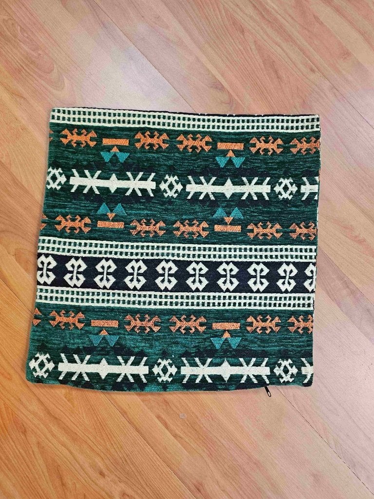 Kelim kussenhoes 41/41 cm, Huis en Inrichting, Woonaccessoires | Kussens, Gebruikt, Ophalen of Verzenden, Groen, Vierkant