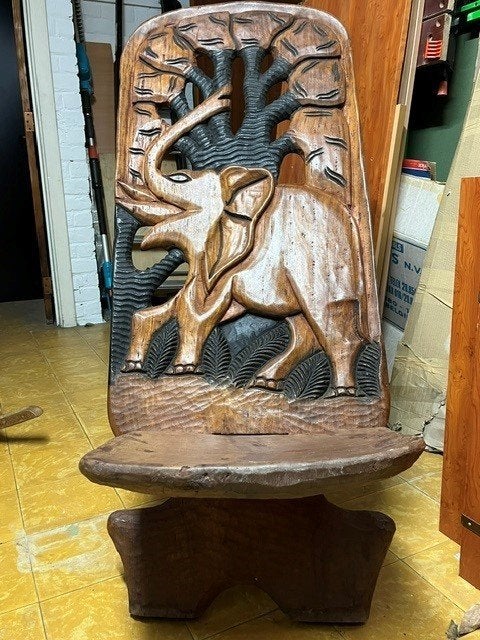 chaise de salon africaine sculptée, Neuf, Moins de 75 cm, Enlèvement ou Envoi, Moins de 150 cm