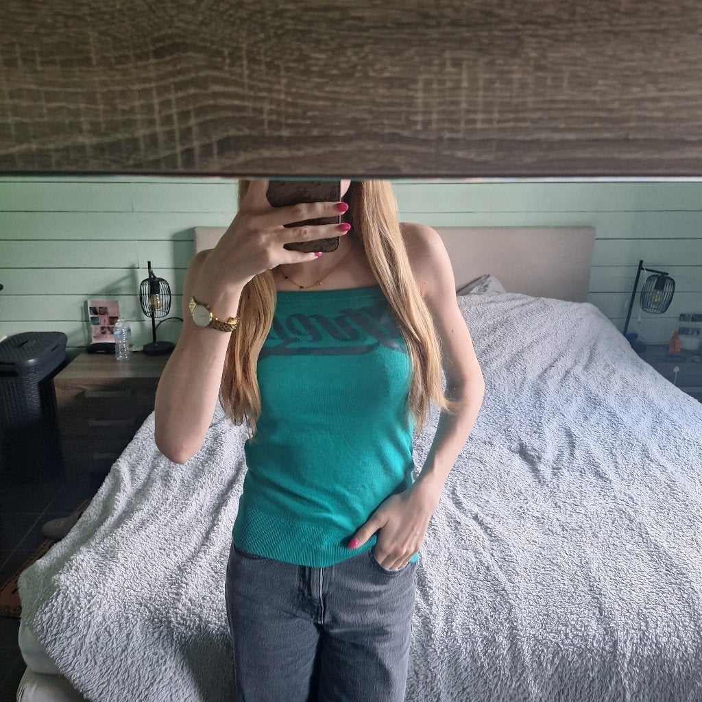 GUESS appelblauwzeegroen topje, Kleding | Dames, Ophalen, Guess, Meerkleurig, Zo goed als nieuw