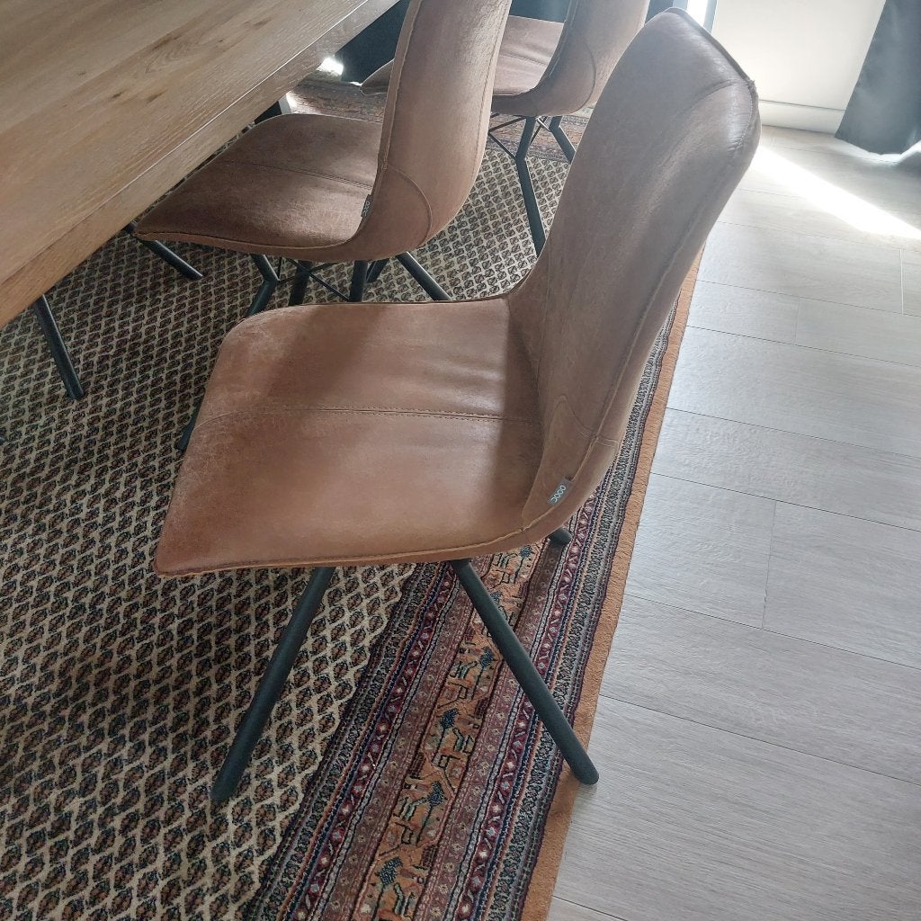 6 eetkamerstoelen, Huis en Inrichting, Stoelen, Bruin, Ophalen of Verzenden, Zo goed als nieuw, Modern
