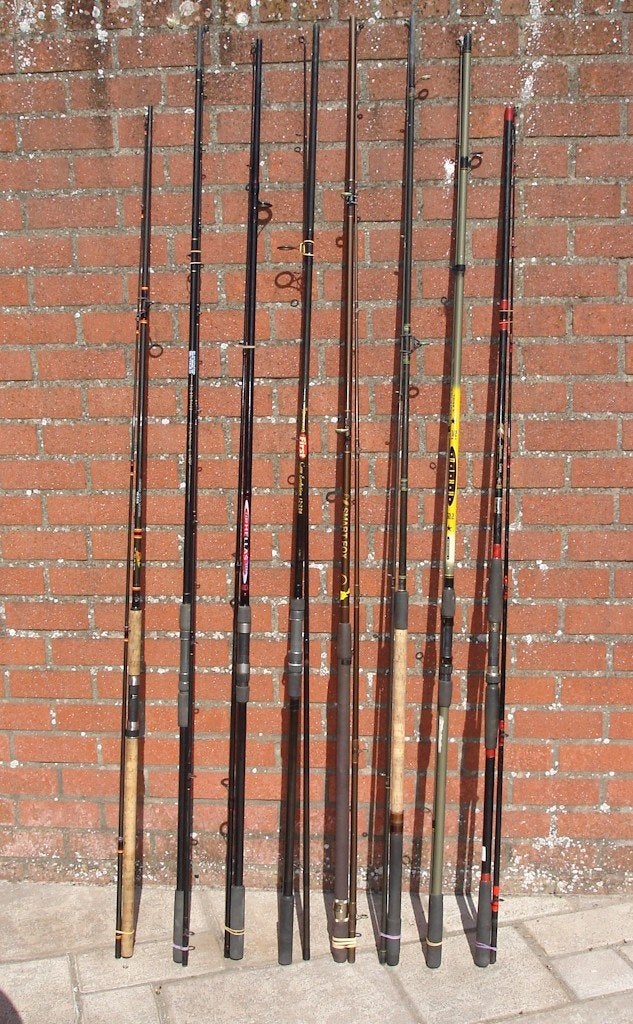 8 oudere hengels van 11ft en 12ft ( karper en ander ), Ophalen, Gebruikt, Werphengel