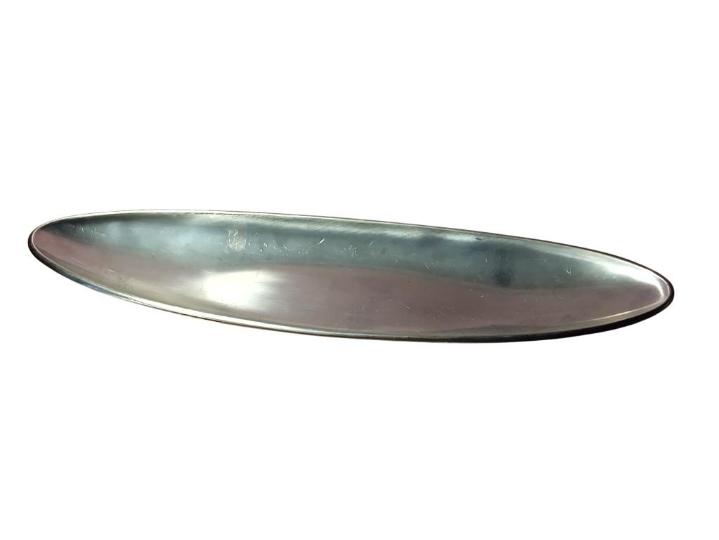 Plat de service inox 47,5cm x 13cm vintage année 50-60, Antiquités & Art, Enlèvement