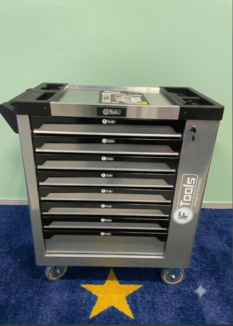 CHARIOT À OUTILS XXL 8 TIROIRS DONT 8 REMPLIS DE CLÉ DYNAMOM, Enlèvement ou Envoi