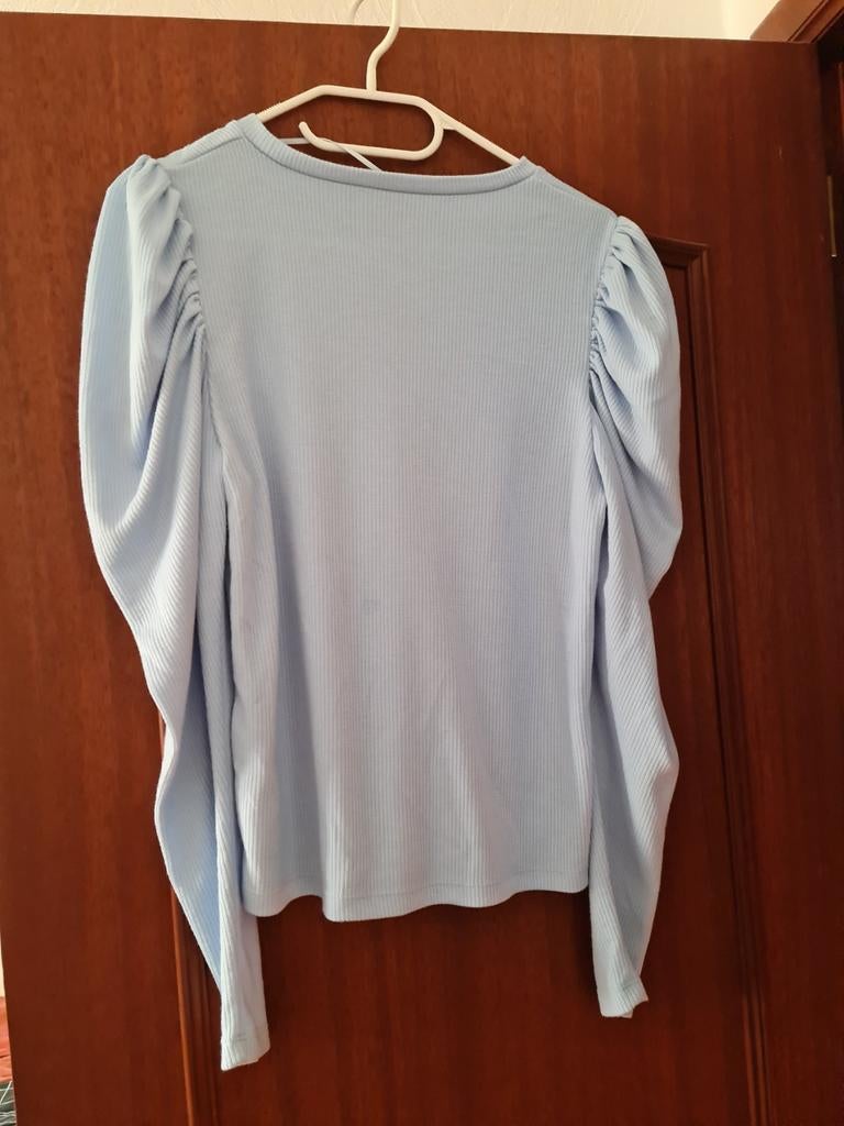 TM blauwe blouse met pofschouders, Maat 38/40 (M), Blauw, Nieuw, Ophalen of Verzenden