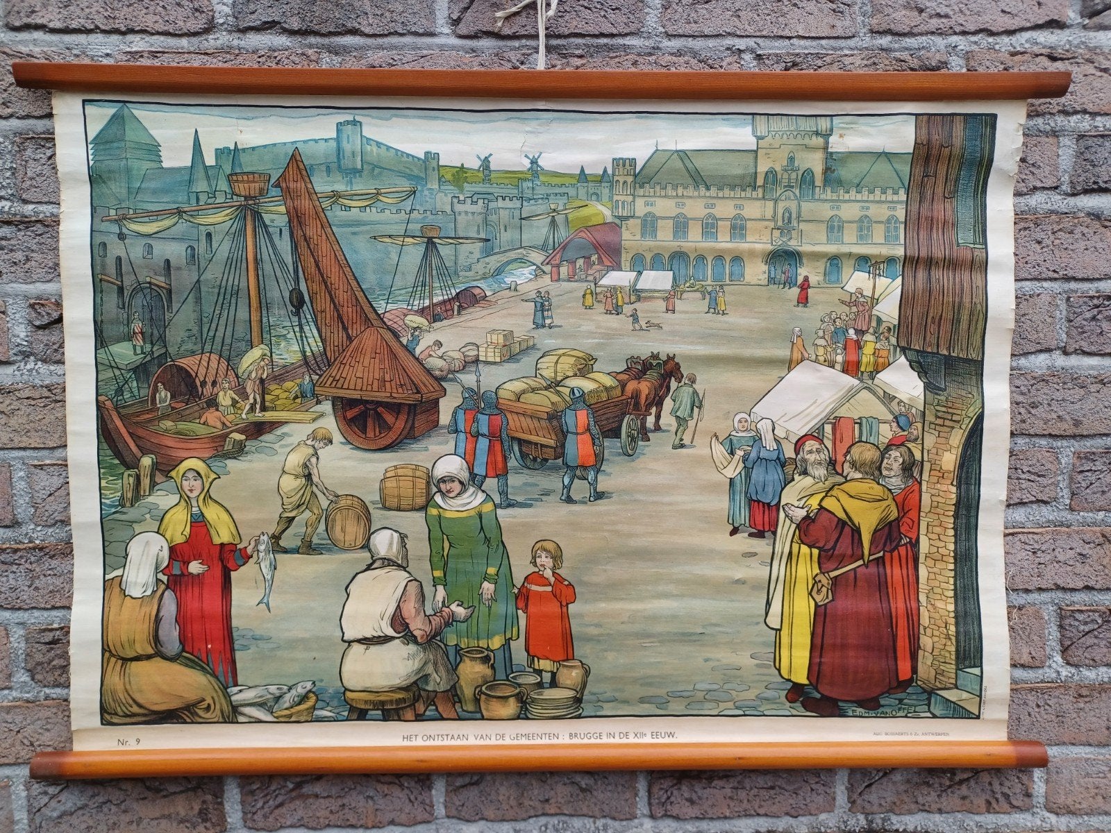 oude schoolkaart Brugge in de XII de eeuw, Enlèvement