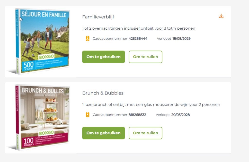 BONGO BON €200 | Familieverblijf, Twee personen, Cadeaubon, Overige typen
