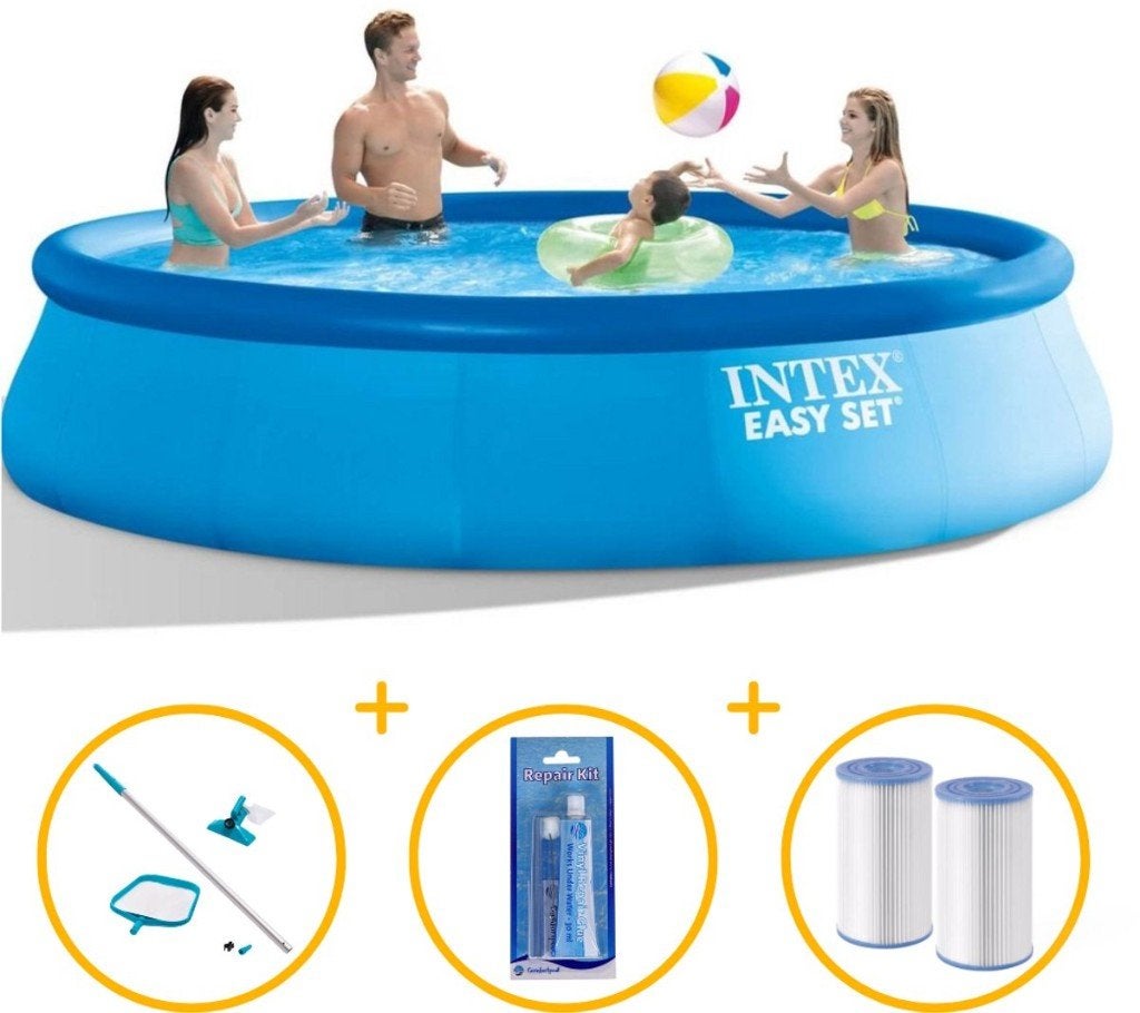 Intex zwembad 457 × 107 cm met zeil , pomp , zonnepanelen, Tuin en Terras, Ophalen, Gebruikt, Opblaaszwembad, 80 tot 120 cm