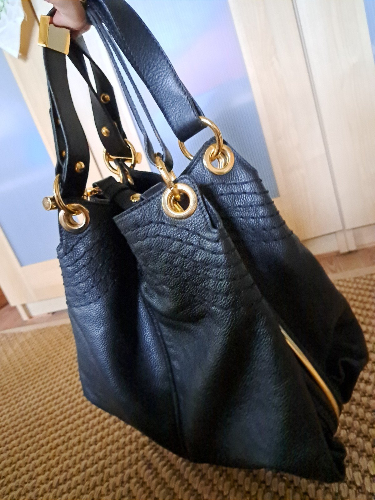 Jimmy Choo zwarte lederen tas, Ophalen of Verzenden, Zo goed als nieuw, Zwart, Handtas