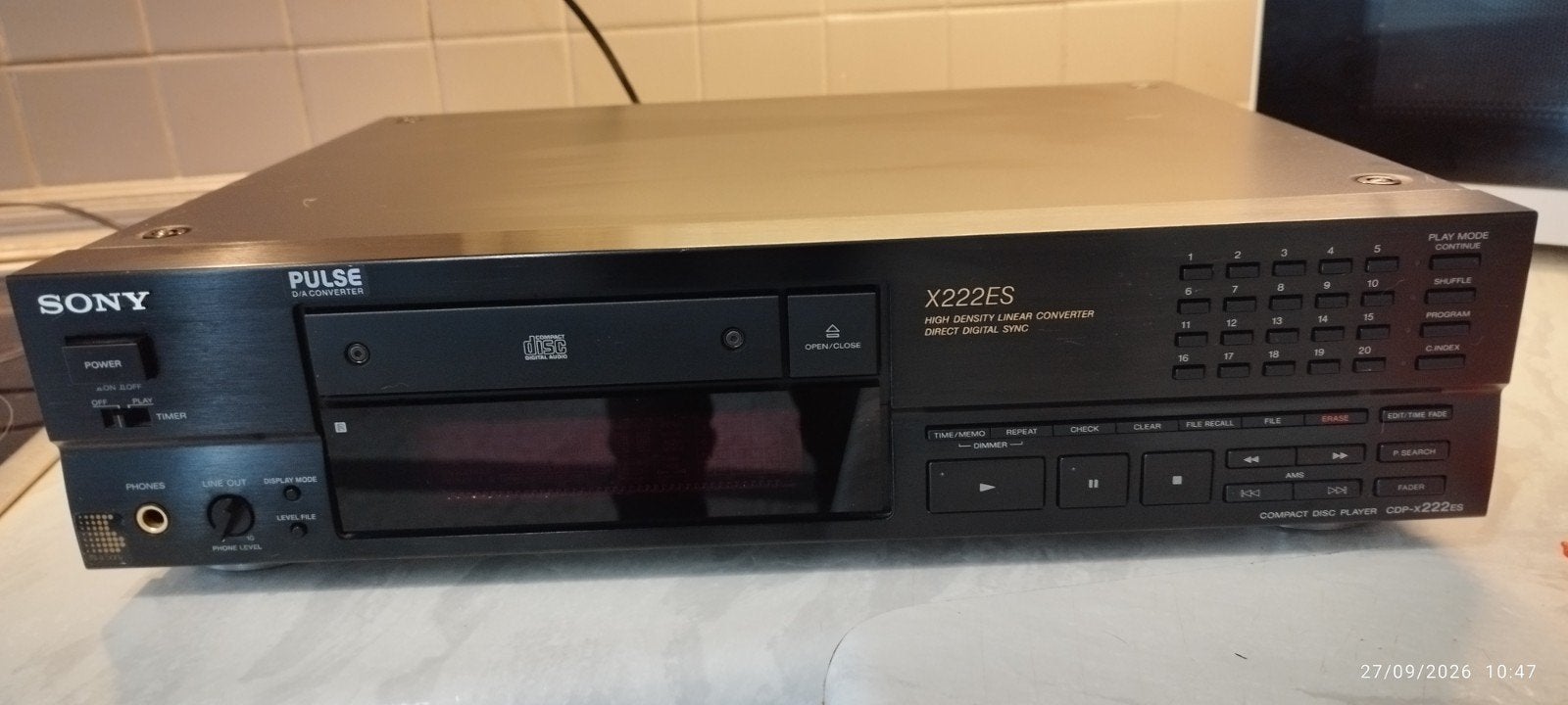 Sony x222 es, Enlèvement, Sony