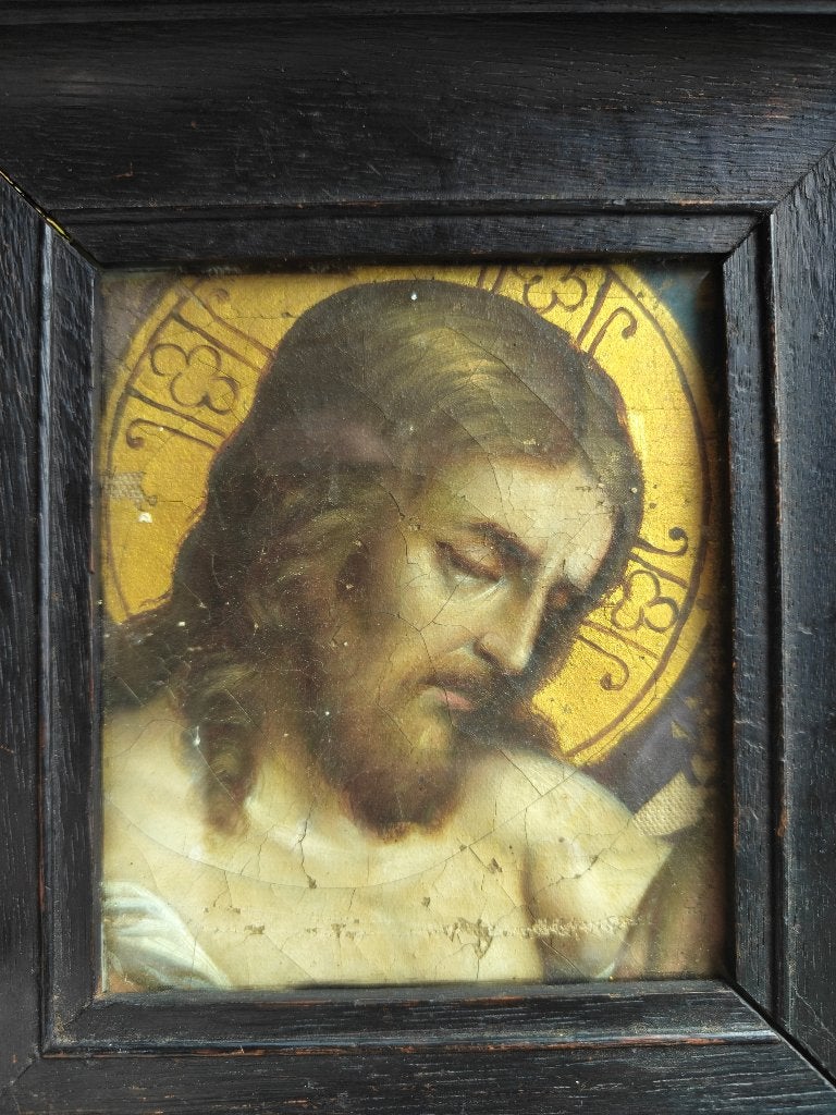 Christus Man van smarten  Vlaamse primitieve stijl, Antiek en Kunst, Overige stijlen, Doek, Ophalen of Verzenden, Olieverf